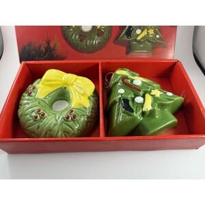 Vintage 1980's Cook's Tools Ceramic Christmas Tree Wreath Decorative Molds